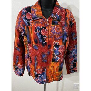 Coldwater Creek Womens Size Large Jacket Floral Print Full Zip